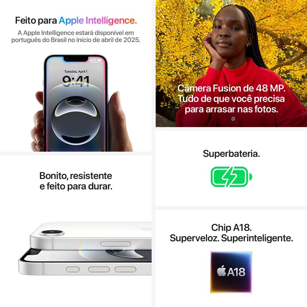 Detalhe do acabamento do iPhone 16e